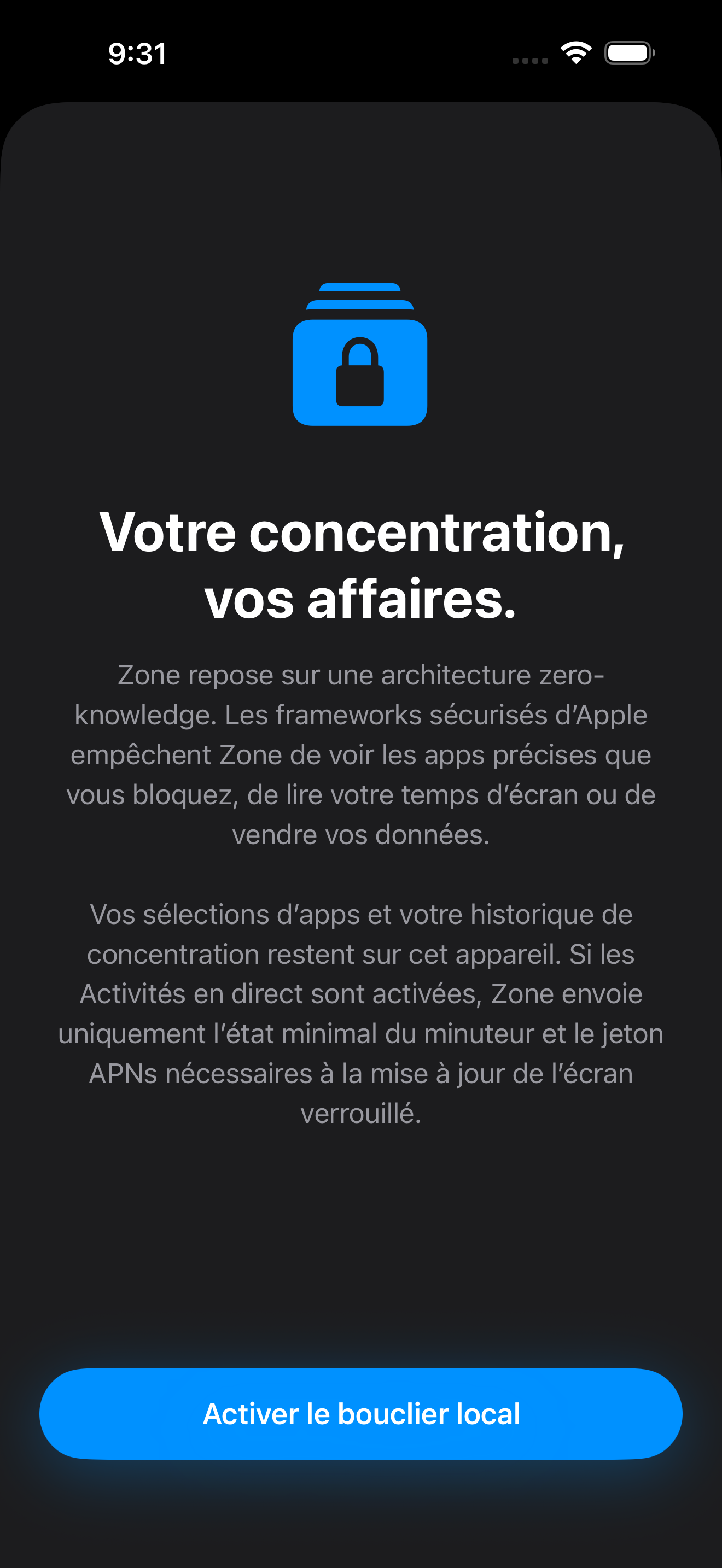 Architecture à connaissance zéro de Zone